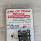 Ring Engineering EOT33Y HO Scale End of Train Device w/Standard Wire - Assembled -- Yellow Case, 33" Wheels