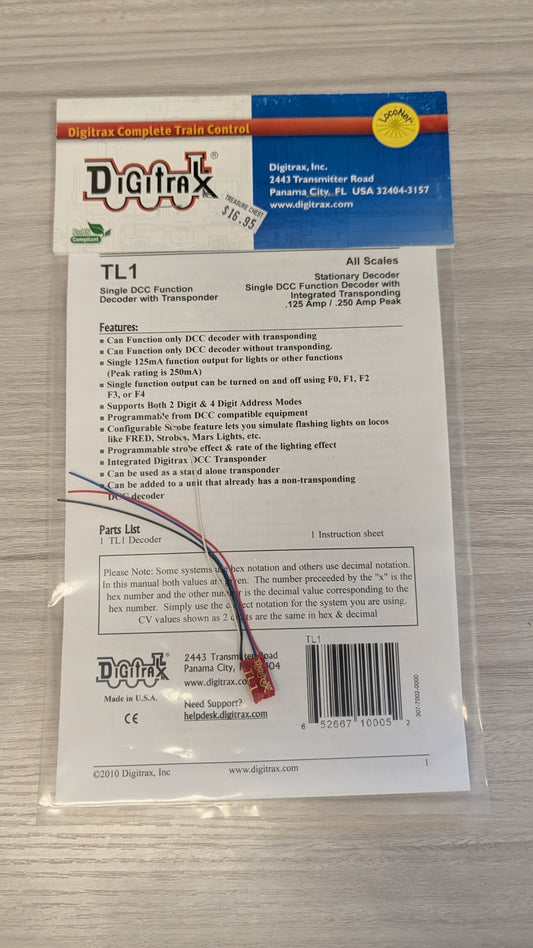 Digitrax TL1 Single Function Decoder